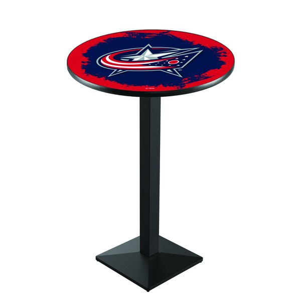 42" Blk Wrinkle Columbus Blue Jackets Pub Table